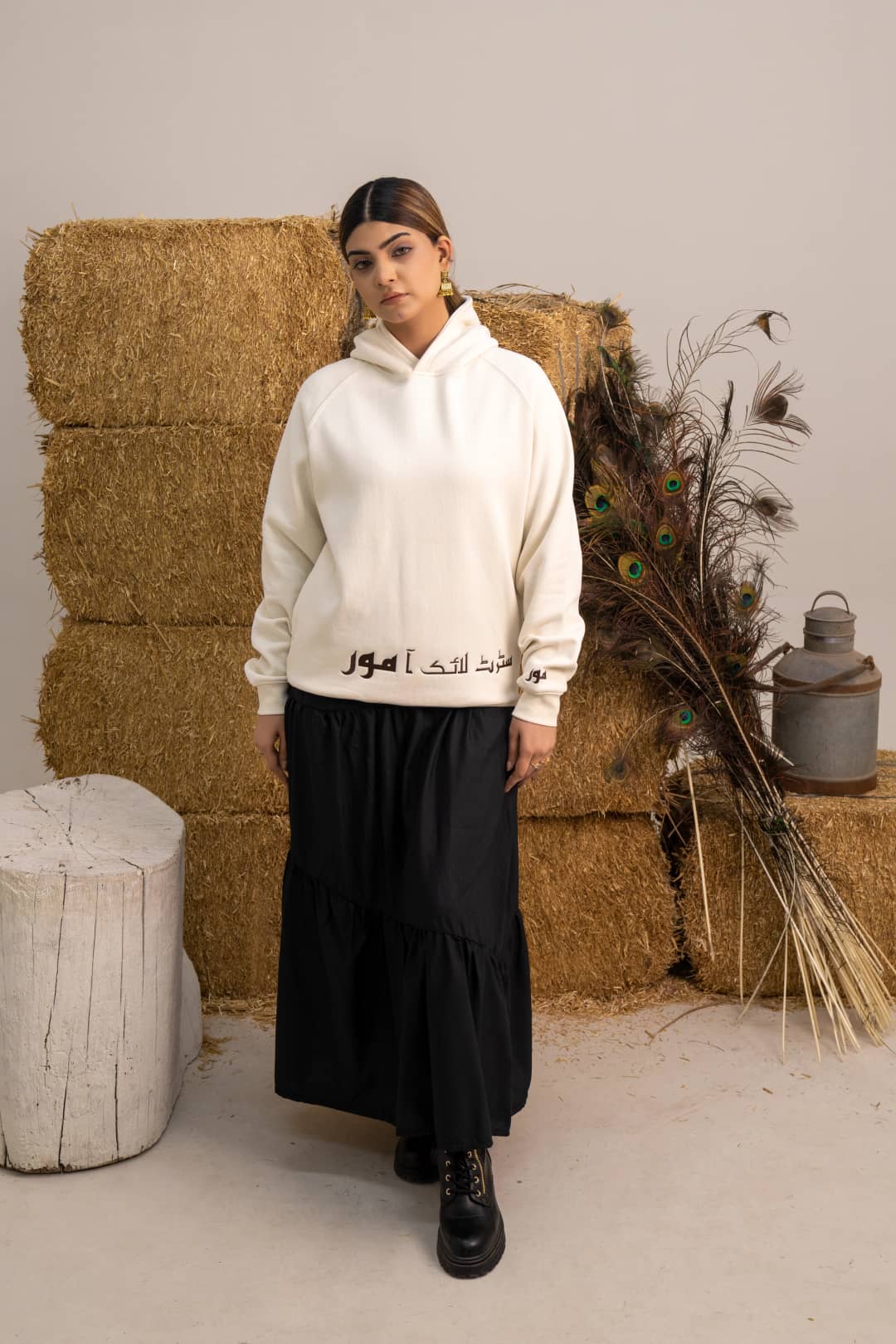 Slogan Embroided Hoodie